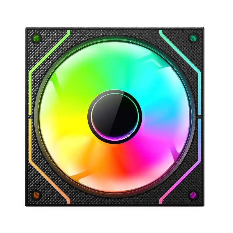 Вентилятор для корпуса Wintek 1236-B-12 ARGB, 12 см, 3 pin ARGB + 4 pin PWM, REVERSE, Black