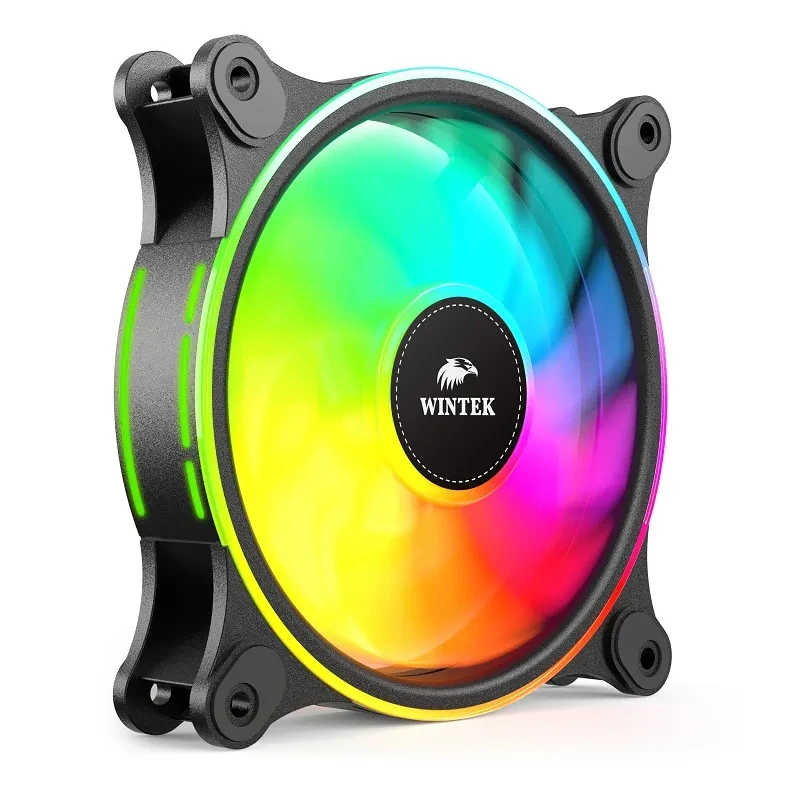 Вентилятор для корпуса Wintek 1300-B-12, 12 см, 4 pin MOLEX, fRGB