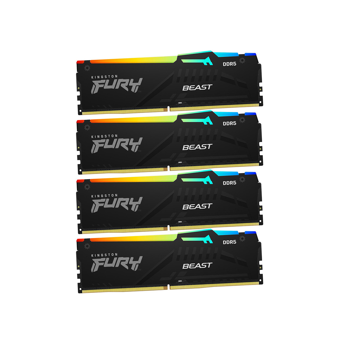 Kingston FURY Beast RGB XMP KF556C40BBAK4-128 128GB DDR5 жад модульдерінің жинағы (жинақ 4x32GB) 5600MH
