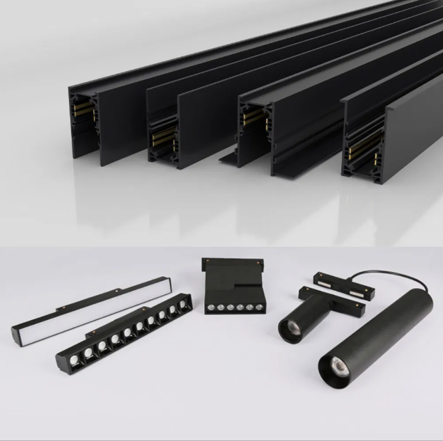 Угловой соединитель для встраиваемого
магнитного шинопровода WOLTA WML-RMC/02B черный 1/50, фото 1