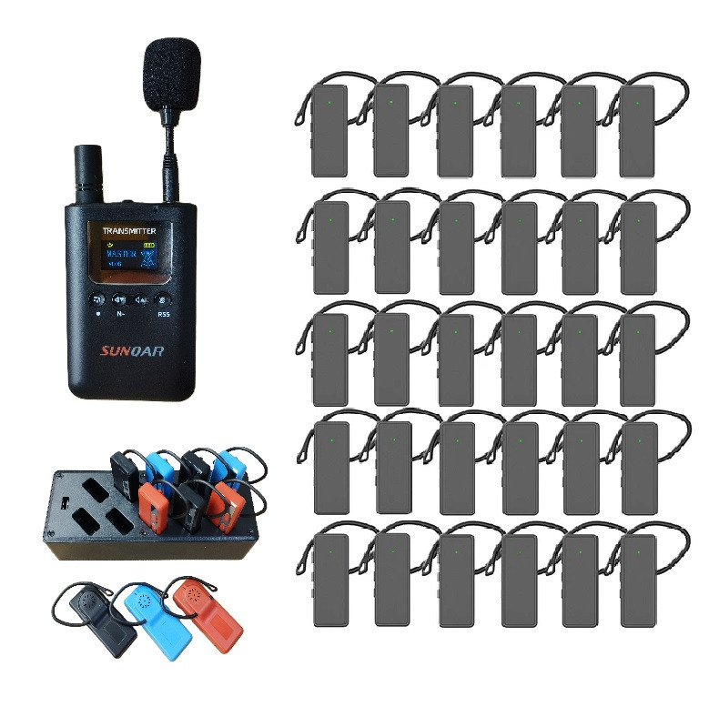 Радиогид для экскурсоводов и переводчиков, 30 приемников, 1 передатчик, 3 зарядные станции, фото 1