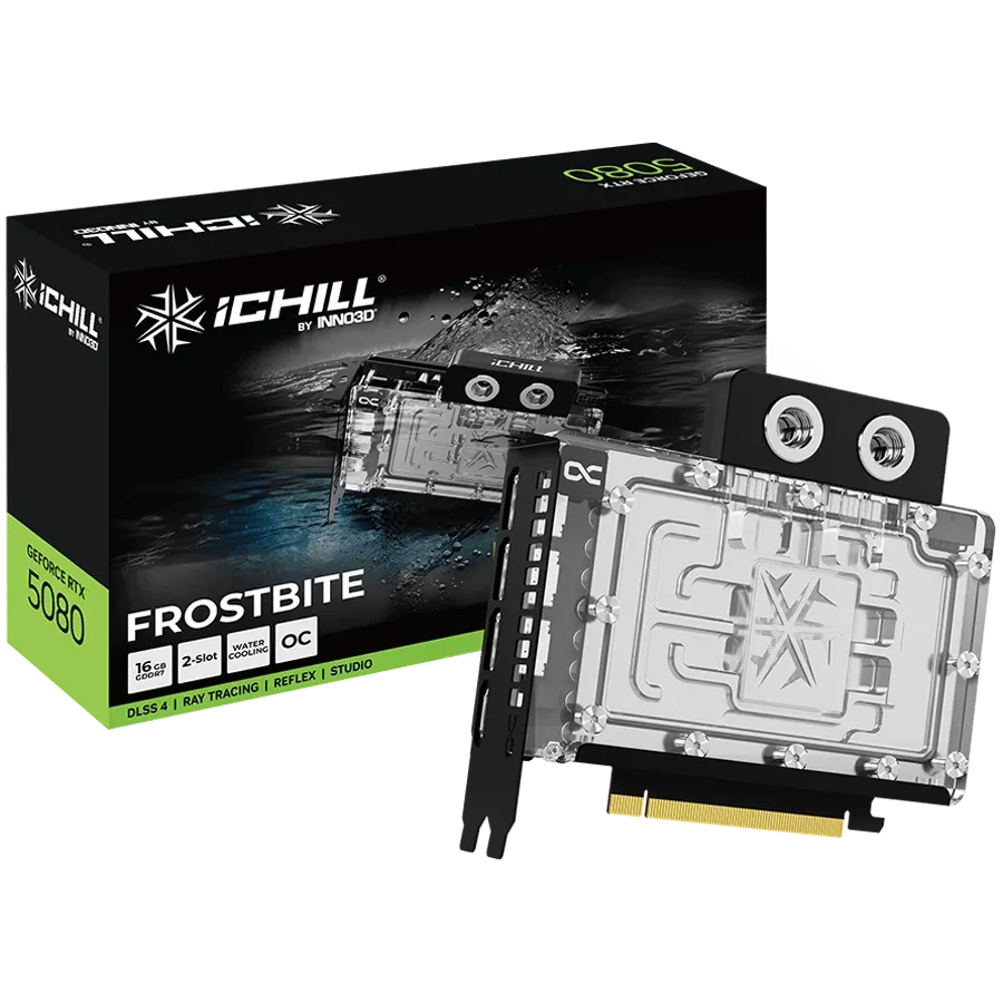 INNO3D GeForce RTX 5080 iChill FROSTBITE OC 16GB GDDR7, water cooling