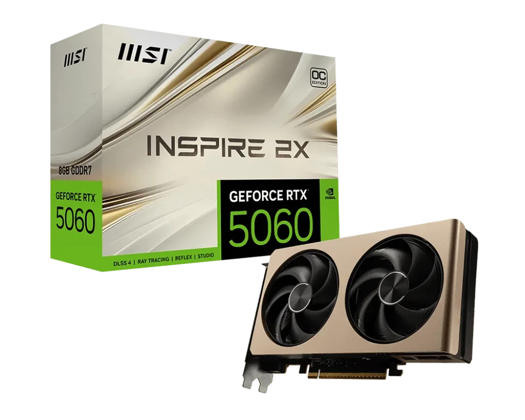 Видеокарта MSI GeForce RTX 5060 8G INSPIRE 2X OC, 8Gb GDDR7 128-bit 1xHDMI 3xDP G5060-8I2C