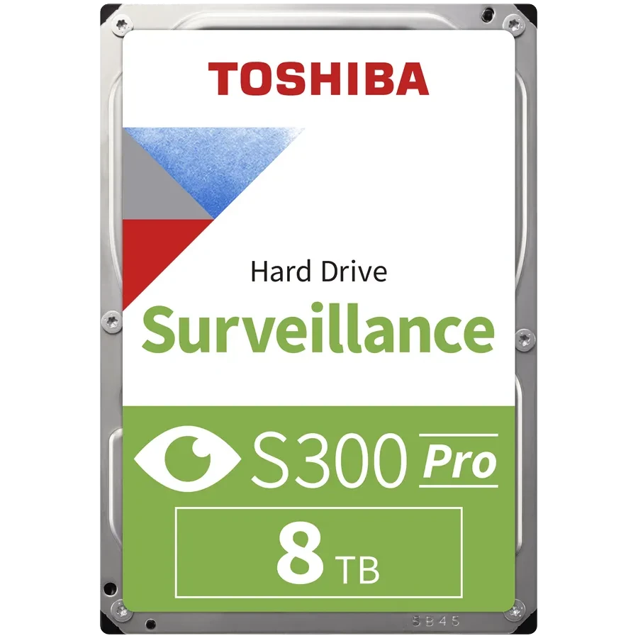HDD Video Surveillance TOSHIBA S300 PRO 8TB CMR, 3.5'', 512MB, 7200RPM, SATA, 64 cameras, 24/7, TBW: 300