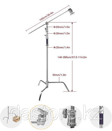 E-Image LCS-04 40" C-Stand with sliding leg Стойка осветительная, фото 2