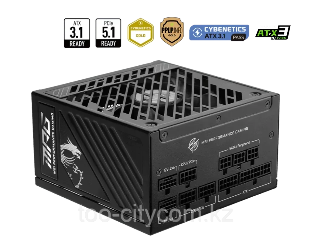 Блок питания MSI MPG A1250GS PCIE5, 1250W, Active PFC, 80+ GOLD, Full Modular, MPG A1250GS PCIE5, фото 1