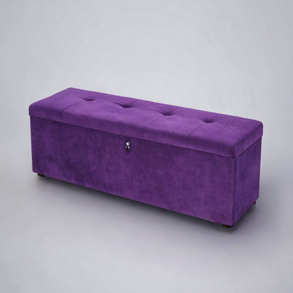 Мягкий диван-софа с полостью для хранения секс куклы фиолетовый (замша)