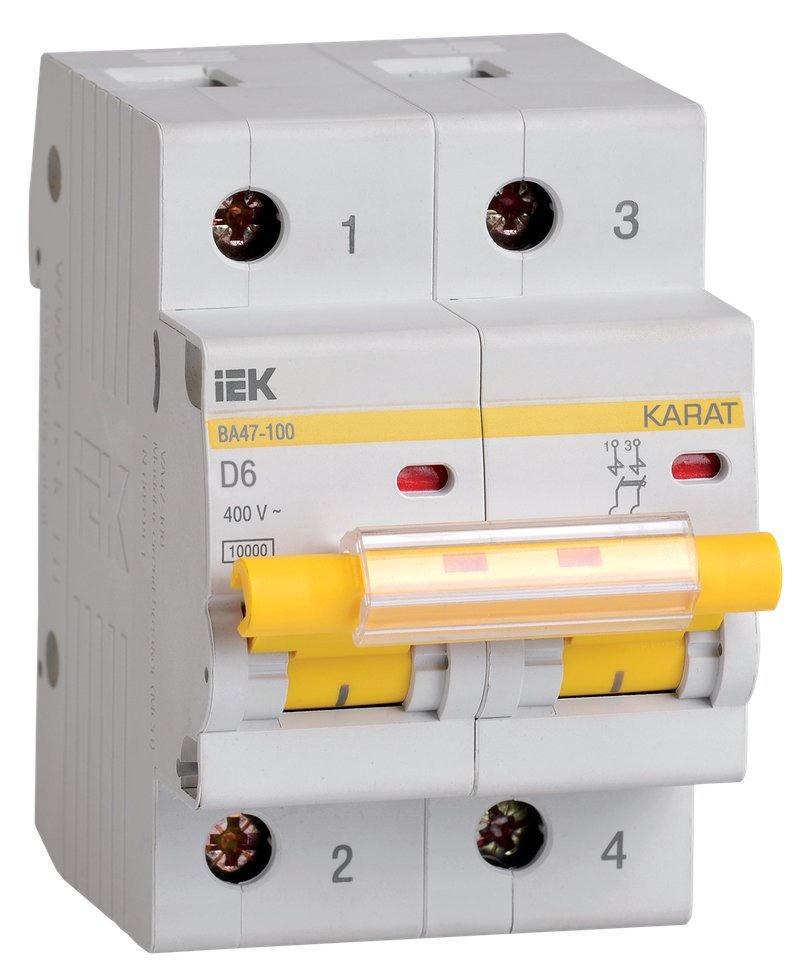 ВА47-100 2P D 6А 10кА KARAT (MVA40-2-006-D) Автоматический выключатель