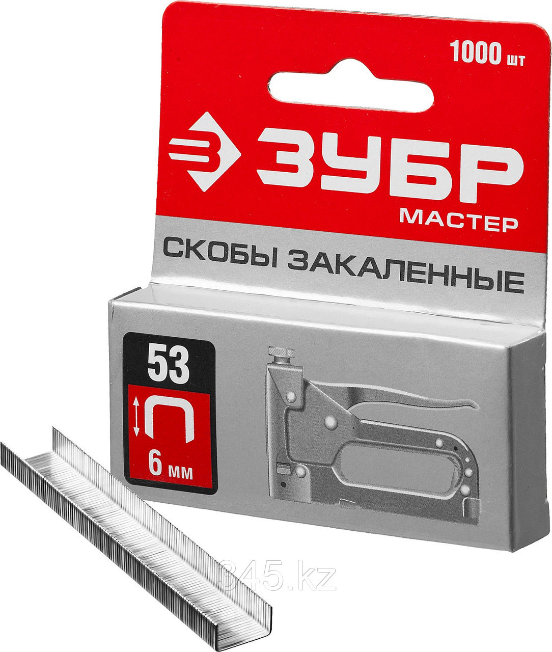 ЗУБР скобы тип 53 (A/10/JT21), 6 мм, калибр 23GA. 1000 шт (31625-06), фото 1