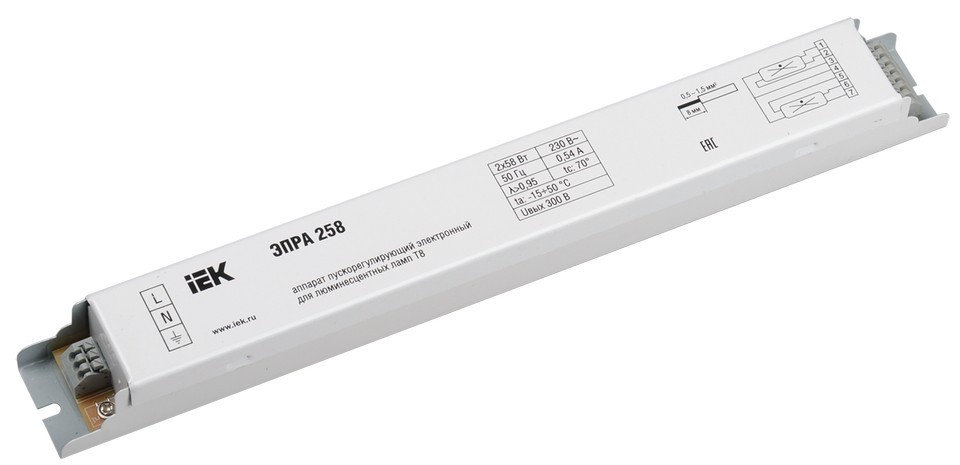 ЭПРА 258 для линейных ЛЛ Т8 ИЭК