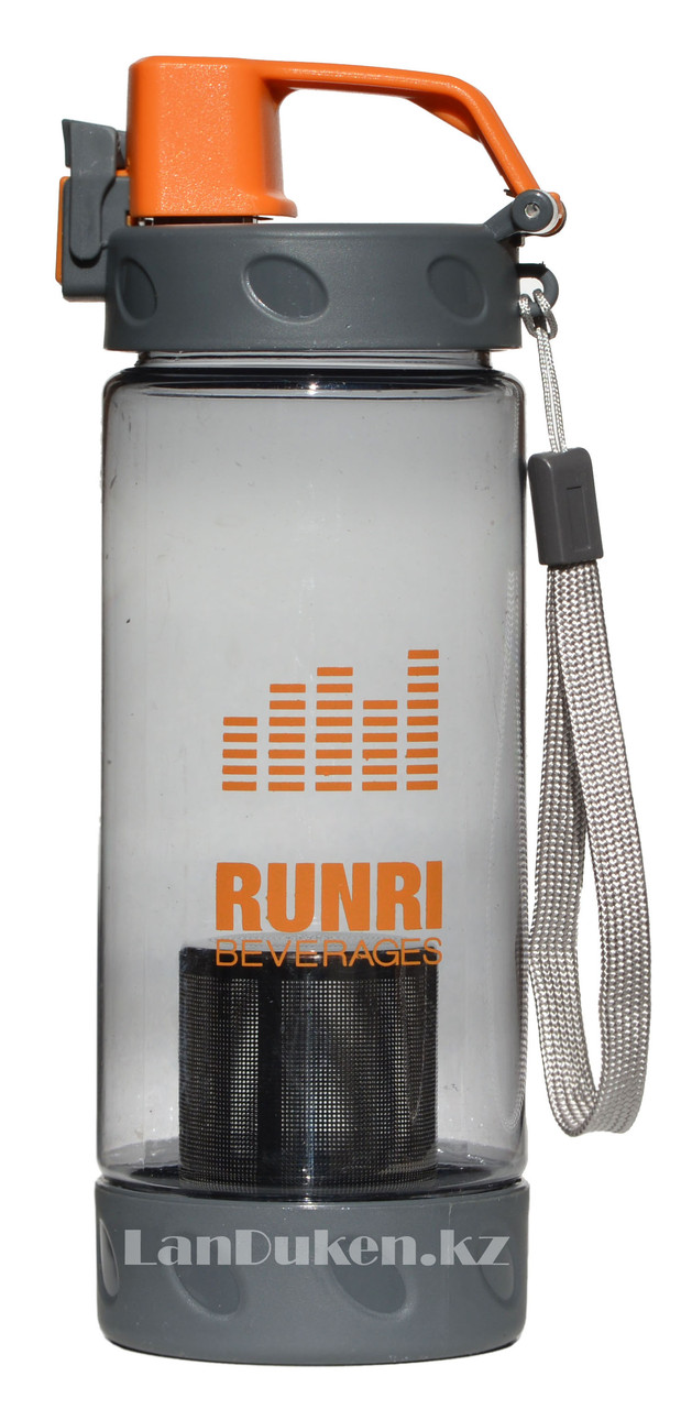 Бутылочка для воды RUNRI Beverages 550 мл, емкость для воды (с заварником) оранжевая
