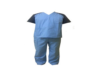 Хирургический костюм, голубого цвета с синими рукавами, размер XL