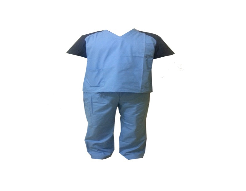 Хирургический костюм, голубого цвета с синими рукавами, размер XL - фото 1 - id-p17286042