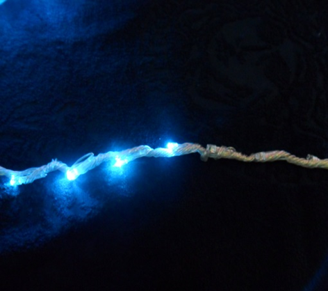 Led гирлянда нить с эффектом "Бегущие огоньки" 10м, прозрачный провод, Тепло белый, Синий, белый, белый+синий,