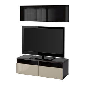 shkaf dlya tv besto kombin steklyan dvercy cherno korichnevyj ikea ikea