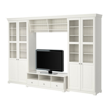 Шкаф для ТВ комбинация ЛИАТОРП белый ИКЕА, IKEA , фото 2