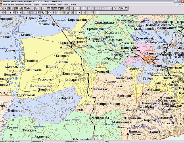 Вектрорная карта Казахстана 1:1 000 000