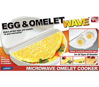 Микротолқынды пеште омлет пен қуырылған жұмыртқаны пісіруге арналған пішін Egg & Omelet Wave 2-і 1-де
