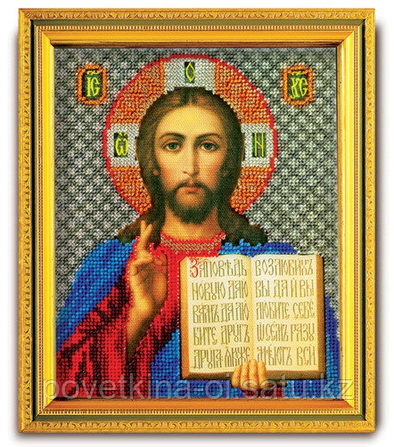 Набор для вышивания иконы ювелирным бисером "Спаситель" В-301