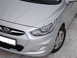 Реснички на фары на Hyundai Solaris\Хюндай Соларис(Акцент) 2010-2014, фото 2