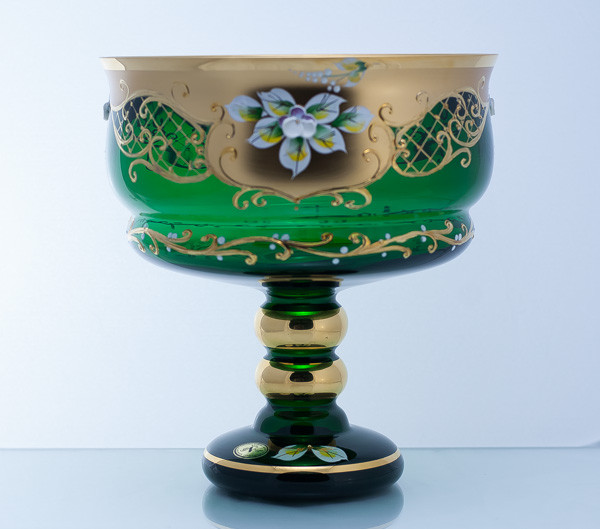 Фруктовница 20см зеленая (JN Glass, Чехия), фото 1