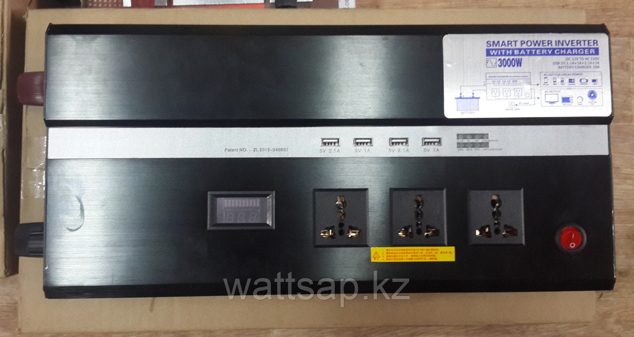 Инвертор преобразователь 12 220 SMART 3000 Вт с функцией зарядки и UPS