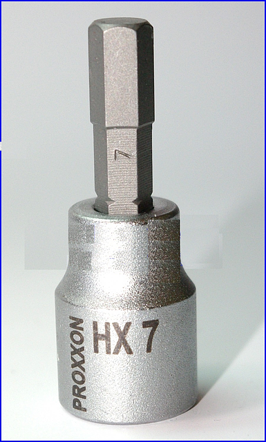 23579 Proxxon Головка с шестигранными вставками на 3/8", 50 мм, HX 7 мм