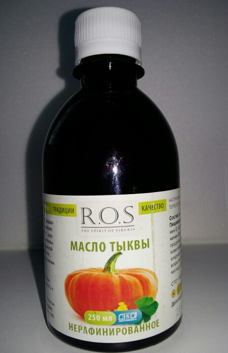Масло тыквенное, РОСЬ, 250мл