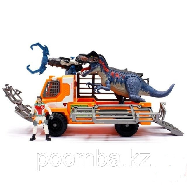 Chap Mei - Долина Динозавров 4 - Динозавр со светом и звуком, фигурка героя, машина - охотник, Тиранозавр Рекс