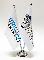 Флажки, размером 15 х 30см (настольный, двухрожковый, атлас)