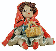 Статуэтка Девочка красная шапочка. Ручная работа, керамика, Италия