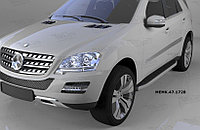 Пороги алюминиевые (Alyans) Mercedes ML W164 (2006-2011)