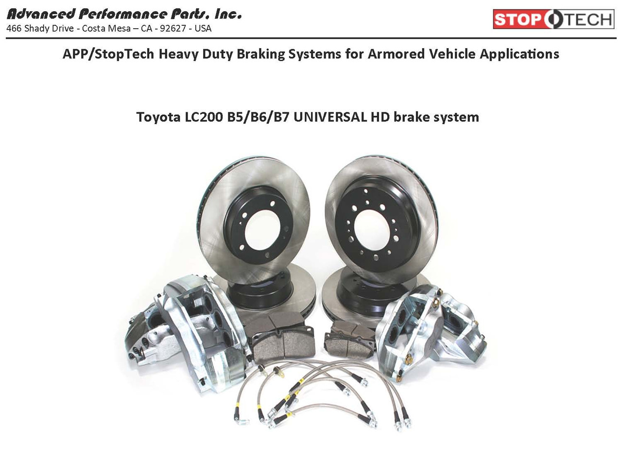 Усиленная тормозная система STOPTECH ST-HD для Toyota LC200