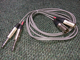 DaStore Products AIJSXM20 2-L. Готовый сдвоенный аудио микрофонный кабель с XLR 3 PIN папа (canon) и Stereo 1/4 Jack (TRS) разъёмами, длина 2 метра