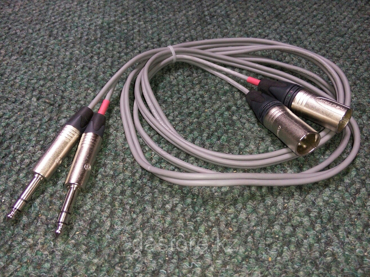 DaStore Products AIJSXM20 2-L. Готовый сдвоенный аудио микрофонный кабель с XLR 3 PIN папа (canon) и Stereo 1/4 Jack (TRS) разъёмами, длина 2 метра - фото 1 - id-p18900269