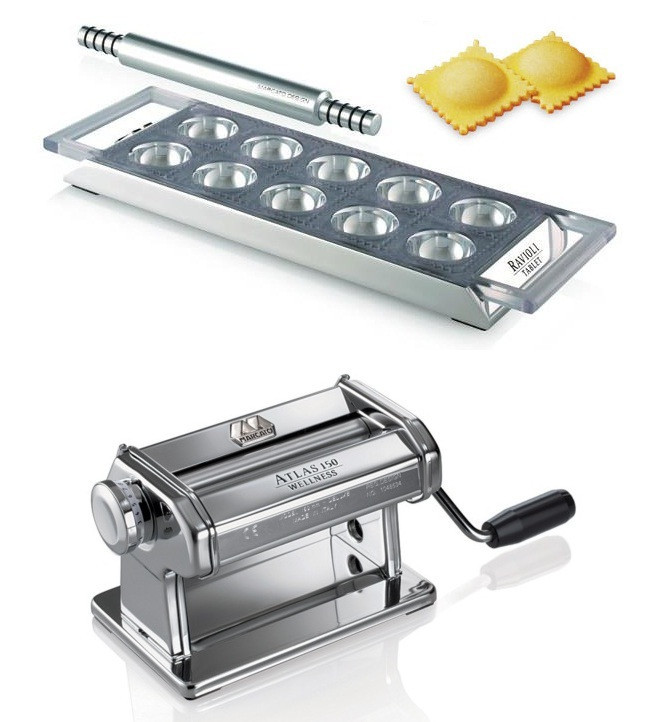 Marcato Atlas 150 Roller раскатка для теста + Tablet Ravioli планшет для равиоли