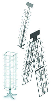 Стойки торговые с корзинами, стойки для печатной продукции, буклетницы
