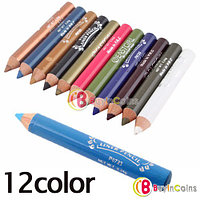 12 цветных карандашей для макияжа бровей и век