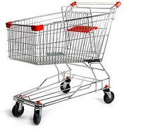 Тележка покупательская STA 150 литров хром с детским сидением и поддоном