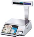 Весы электронные торговые с печатью этикеток CAS CL5000 со стойкой