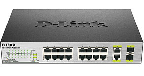 D-Link DES-1018P/A1A Неуправляемый коммутатор 8 10/100 + 8 10/100PoE + 2 комбо-портами 10/100/1000