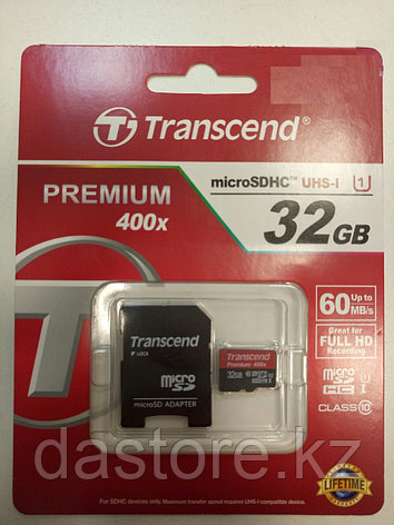 Transcend TS32GUSDU1 premium 400 SD карта 32 гб., фото 2