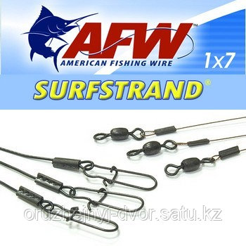Поводок оснащенный AFW Surfstrand Camo 1х7 9кг (15см)