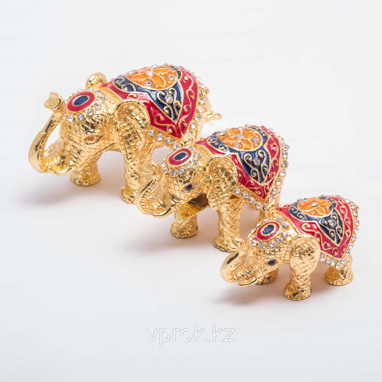 Набор сувениров-шкатулок "Три индийских слоника" 