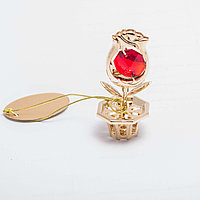 Сувенир "Роза с красным камнем" 5 см
