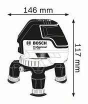 Линейный лазерный нивелир BOSCH GLL 3-50 Professional + вкладка под L-Boxx Построитель плоскостей  , фото 3