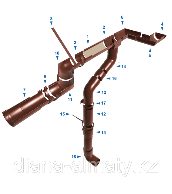 Труба водосточная d=90 мм, 3м, RUPLAST (коричневый) - фото 2 - id-p1014452