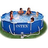 Каркасный сборный бассейн Intex Metal Frame Pool. 305 х 76 см. с фильтром, 28202, фото 6
