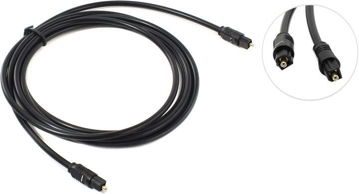 Цифровой оптический аудиокабель с разъемами ODT Male Plug (Toslink) для соединения устройств по интерфейсу S/P