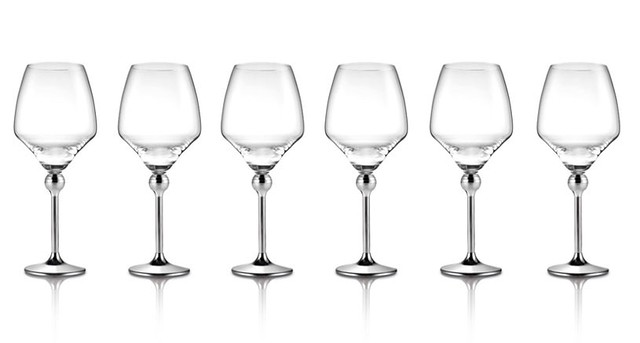 Сет Магическая гармония 6 бокалов для красного вина с металлическими ножками - фото 1 - id-p1041356